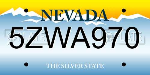 5ZWA970 Nevada License Plate