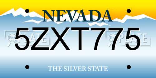 5ZXT775 Nevada License Plate