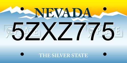 5ZXZ775 Nevada License Plate