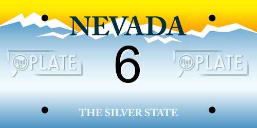 6 Nevada License Plate