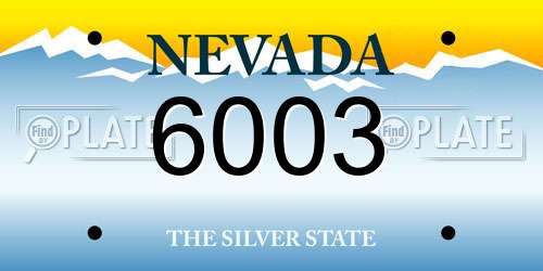 6003 Nevada License Plate