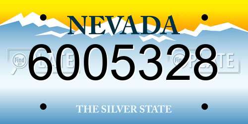 6005328 Nevada License Plate