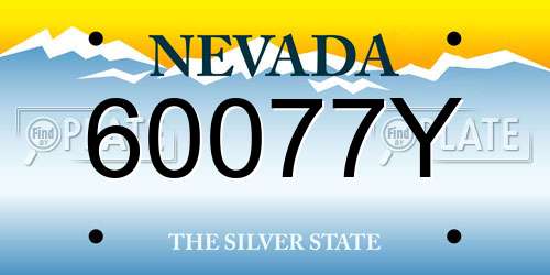 60077Y Nevada License Plate