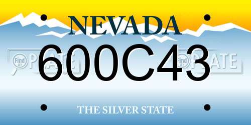 600C43 Nevada License Plate
