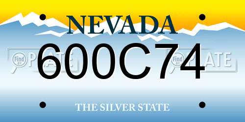 600C74 Nevada License Plate