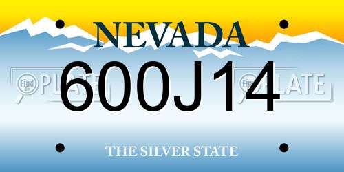 600J14 Nevada License Plate