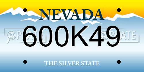 600K49 Nevada License Plate