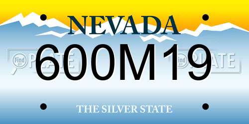 600M19 Nevada License Plate