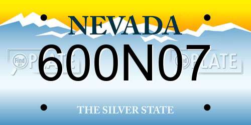 600N07 Nevada License Plate