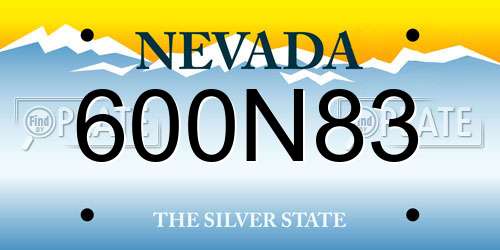 600N83 Nevada License Plate