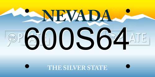 600S64 Nevada License Plate