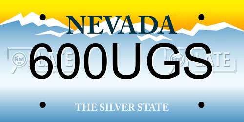 600UGS Nevada License Plate