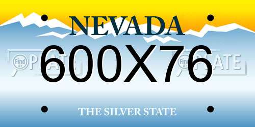 600X76 Nevada License Plate