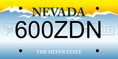 600ZDN Nevada License Plate