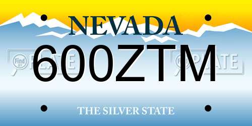 600ZTM Nevada License Plate