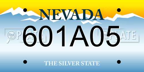 601A05 Nevada License Plate