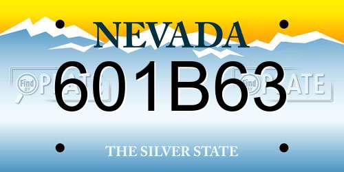 601B63 Nevada License Plate