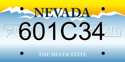 601C34 Nevada License Plate