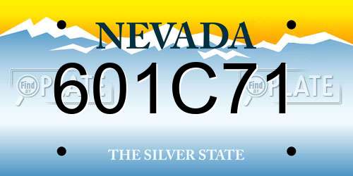 601C71 Nevada License Plate