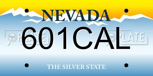 601CAL Nevada License Plate