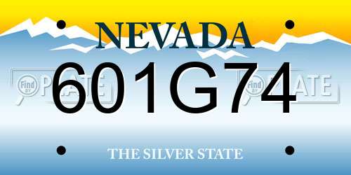 601G74 Nevada License Plate