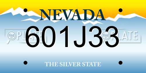 601J33 Nevada License Plate