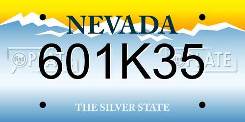 601K35 Nevada License Plate