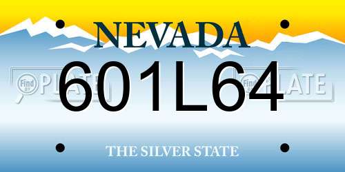 601L64 Nevada License Plate