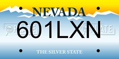 601LXN Nevada License Plate