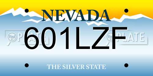 601LZF Nevada License Plate