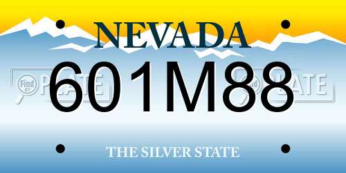 601M88 Nevada License Plate