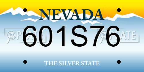 601S76 Nevada License Plate