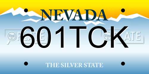 601TCK Nevada License Plate