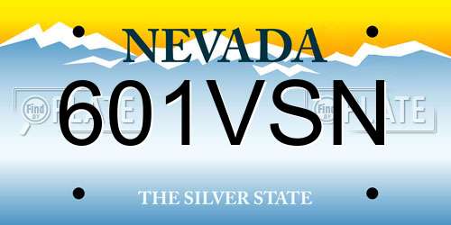 601VSN Nevada License Plate