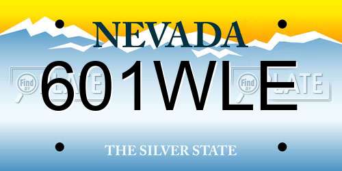 601WLE Nevada License Plate