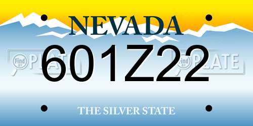 601Z22 Nevada License Plate