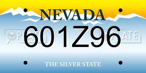 601Z96 Nevada License Plate