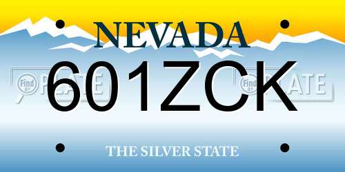 601ZCK Nevada License Plate