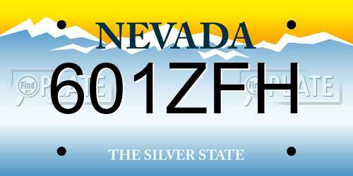 601ZFH Nevada License Plate