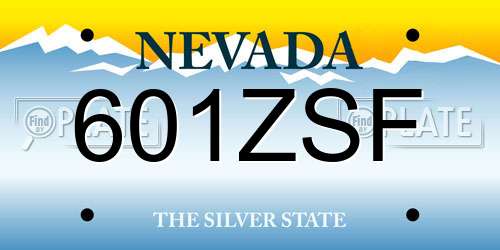 601ZSF Nevada License Plate