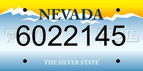 6022145 Nevada License Plate