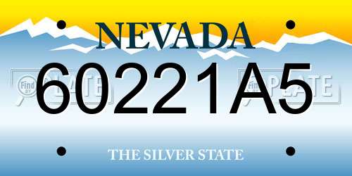 60221A5 Nevada License Plate