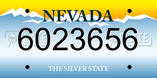 6023656 Nevada License Plate