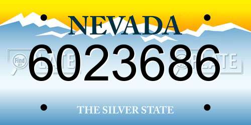 6023686 Nevada License Plate