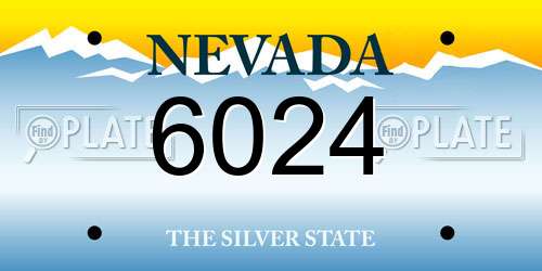 6024 Nevada License Plate