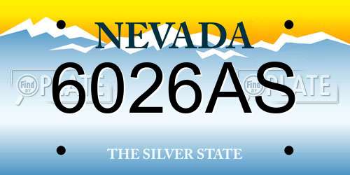 6026AS Nevada License Plate