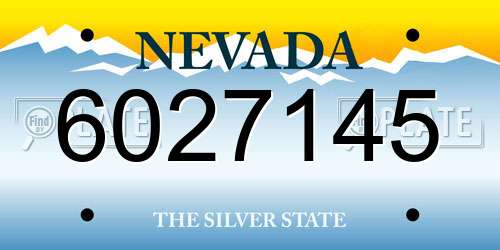6027145 Nevada License Plate