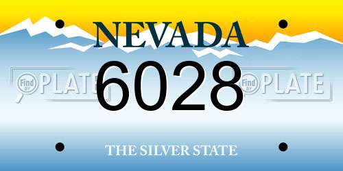 6028 Nevada License Plate