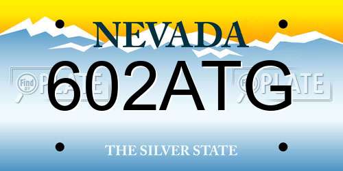 602ATG Nevada License Plate