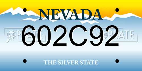 602C92 Nevada License Plate